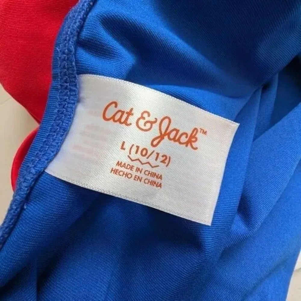 CAT & JACK Girl's Red, White & Blue One-Piece Bathing Suit Size L (10/12)